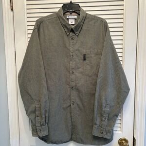 Columbia Mens XXL‎ Olive Green Plaid Long Sleeve Button Down Casual Shirt